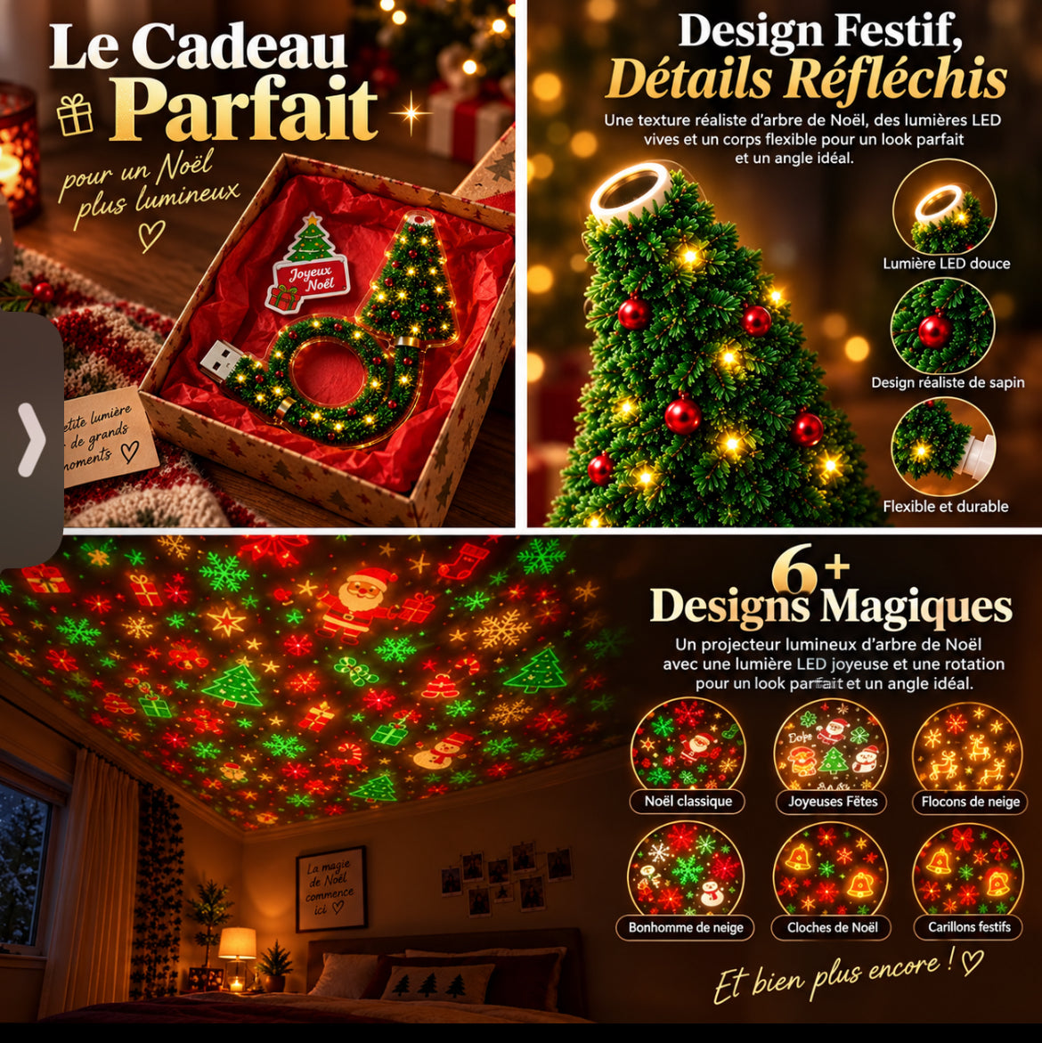 Lampe Projecteur de Noël – Éclairage Décoratif pour la Maison