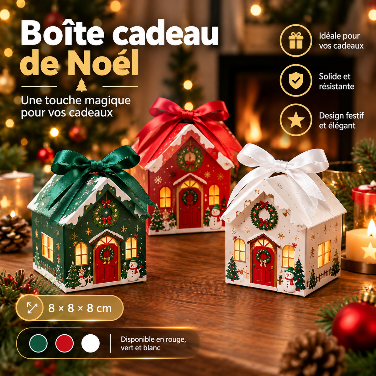 Boîte cadeau de Noël en français